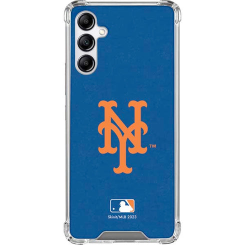 MLB New York Mets - Solid Distressed Galaxy A15 5G Clear Case